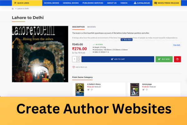 Creating Author Websites heading Digital Solutions - Author websites